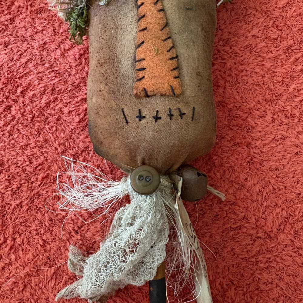 Handcrafted Rustic Scarecrow Stick - image 5